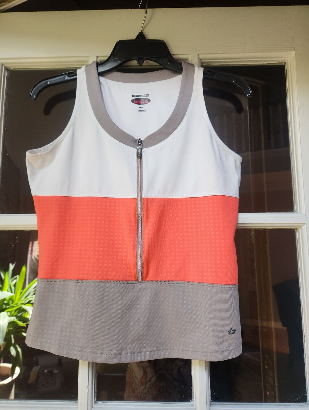 Bolle Women's Shirt In White/Coral/Grey; Size Small